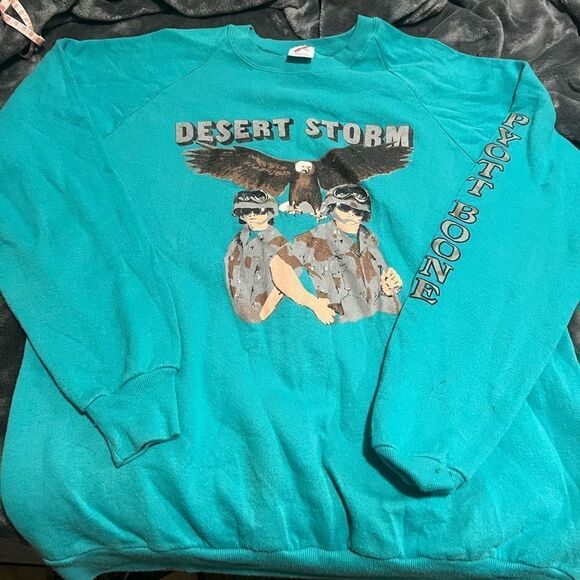 Vintage desert  storm sweatshirt army navy marine USA America support  troops - Picture 1 of 3